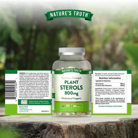 Nature's Truth Plant Sterols 800mg Tablets 60 Tablets