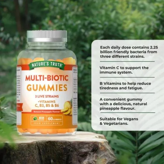 Nature's Truth Multi-Biotic 3 Live Strains Gummies 60 Gummies