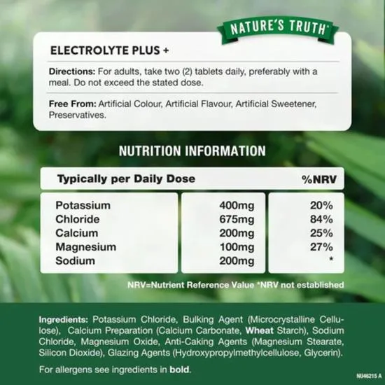 Nature's Truth Electrolyte Plus+ Tablets 60 Tablets