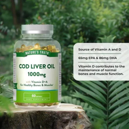 Nature's Truth Cod Liver Oil 1000mg Softgels 60 Softgels
