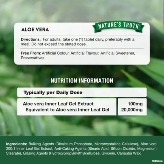 Nature's Truth Aloe Vera 20000mg Tablets 60 Tablets