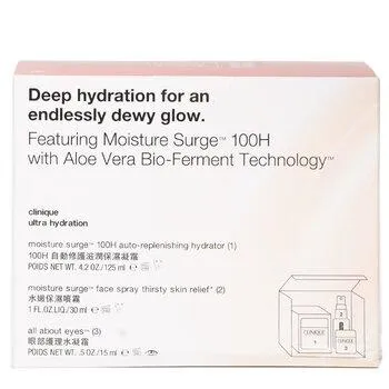 Clinique All About Moisture Gift Set 75ml Moisture Surge Gel-cream + 30ml Moisture Surge Face Spray + 15ml All About Eyes Serum