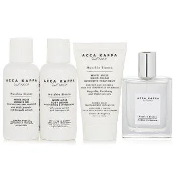 Acca Kappa White Moss Gift Set: 1x Eau De Cologne 50ml, 1x Shower Gel 100ml, 1x Body Lotion 100ml, 1x Hand Cream 75ml 4pcs
