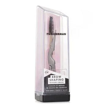 Tweezerman Stainless Steel Brow Shaping Scissors & Brush 2pcs