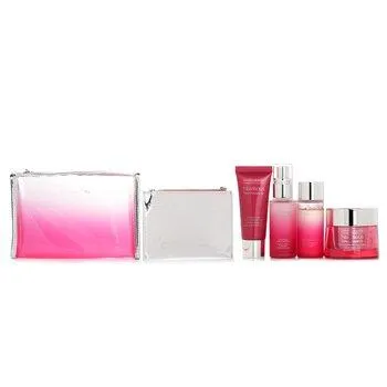 Estée Lauder Nutritious Super-Pomegranate Reveal A Rosy Radiance Set: Moisture Creme+ Milky Lotion Light+ Lotion+ Cleansing Foam 4pcs+2bags