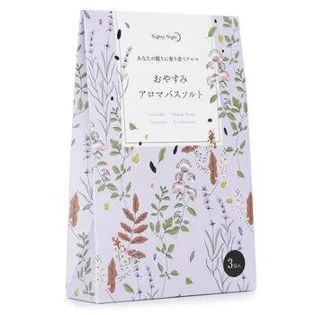 Daily Aroma Japan Nighty-Night Aroma Bath Salt Lavender, Orange Sweet, Geranium. Frankincense 3x40g