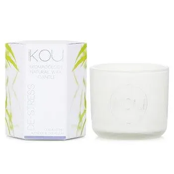 iKOU Eco-Luxury Aromacology Natural Wax Candle Glass De-Stress 85g