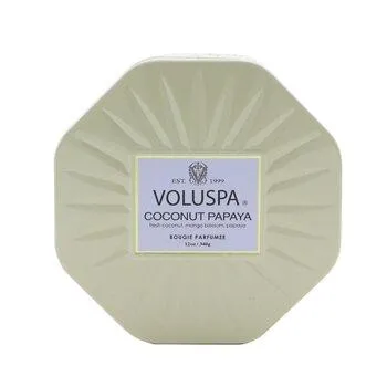 VOLUSPA 3 Wick Octagon Tin Candle Coconut Papaya 340g