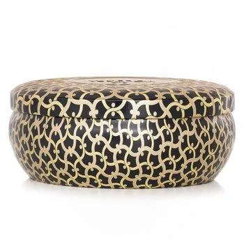 VOLUSPA 3 Wick Decorative Tin Candle Suede Noir 340g