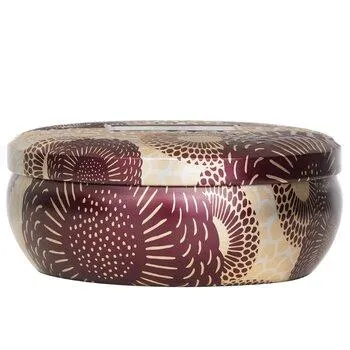 VOLUSPA 3 Wick Decorative Tin Candle Gilt Pomander & Hinoki 340g
