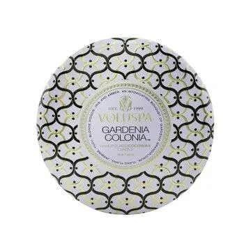 VOLUSPA 3 Wick Decorative Tin Candle Gardenia Colonia 340g