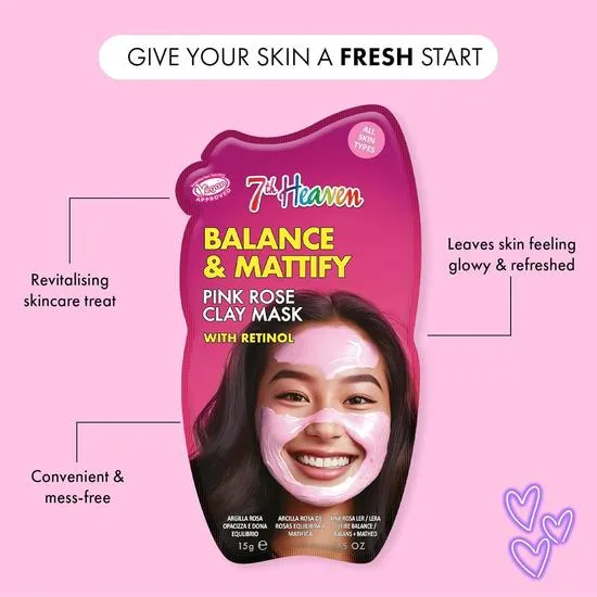 Montagne Jeunesse 7th Heaven Balance & Mattify Pink Rose Clay Mask 15g