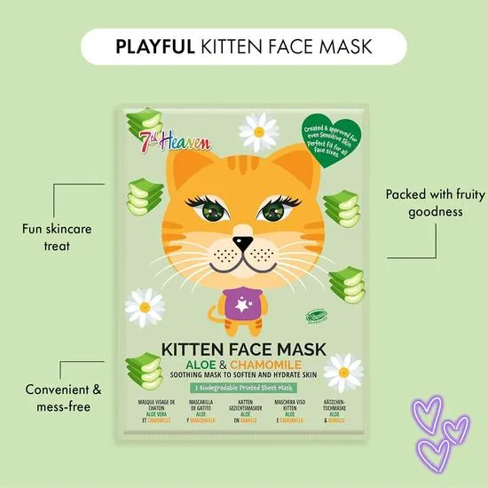 Montagne Jeunesse 7th Heaven Aloe & Chamomile Kitten Face Mask 1 Sheet Mask