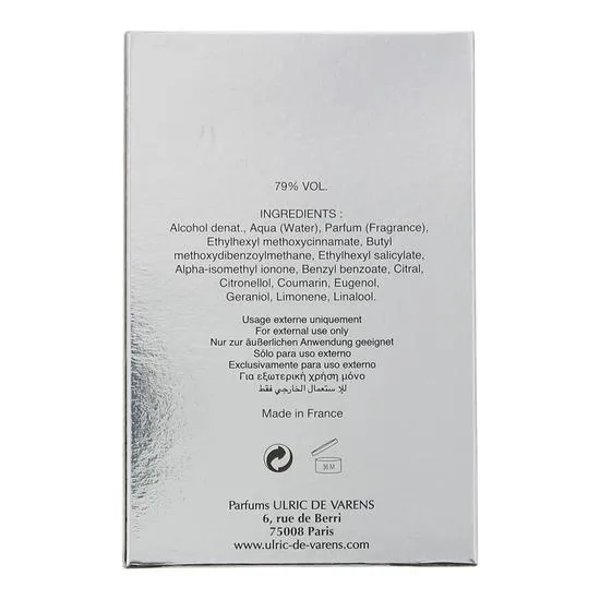 Ulric de Varens UDV Silver Limited Edition Eau De Toilette 100ml