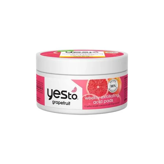 Yes To Grapefruit Exfoliating Acid Pads Glow Boosting 12 Quilted Pads Double Sided