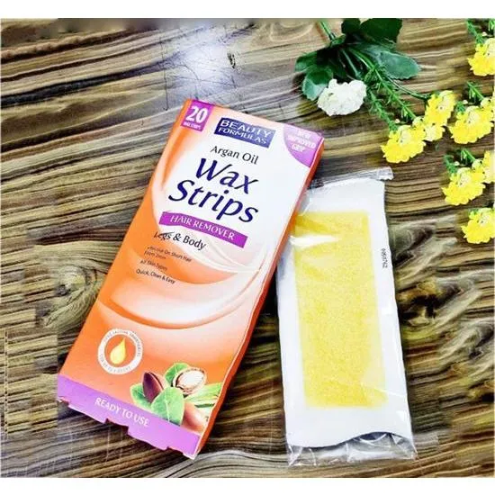 Beauty Formulas Argan Oil Wax Strips Hair Remover For Legs & Body 20 Wax Strips