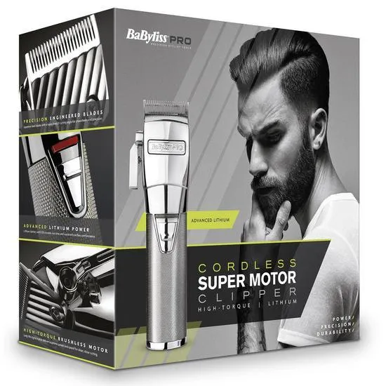 BaByliss PRO Cordless Super Motor Clipper Silver