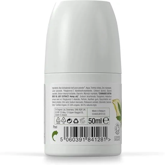 Dr. Organic Hemp Oil Deodorant Roll On 50ml