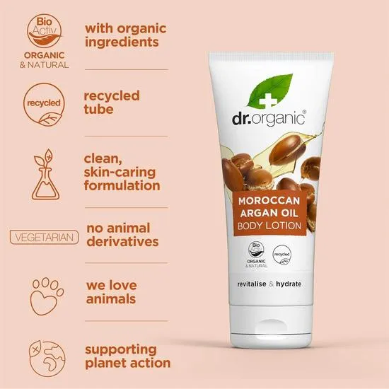 Dr. Organic Bioactive Skin Care Organic Moroccan Argan Oil Skin Lotion 200ml