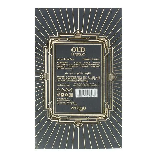 Afnan Zimaya Oud Is Great Extrait De Parfum 100ml