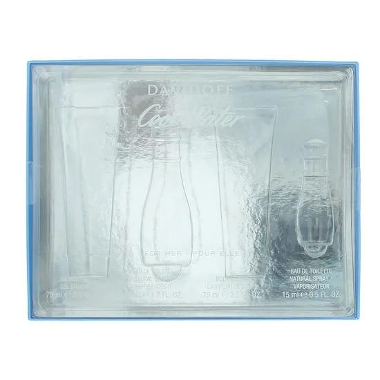 Davidoff Cool Water Woman Eau De Toilette Gift Set 50ml Eau De Toilette + 15ml Eau De Toilette + 75ml Body Lotion + 75ml Shower Gel