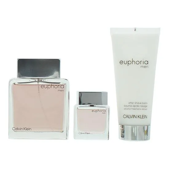 Calvin Klein Euphoria Men Eau De Toilette Gift Set 100ml & 15ml Eau De Toilette & 100ml Aftershave Balm