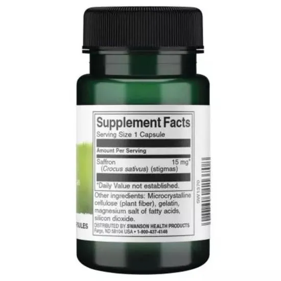Swanson Full Spectrum Saffron 15mg Capsules 60 Capsules