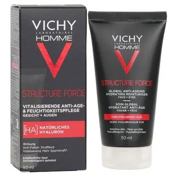 Vichy Homme Structure Force Complete Anti-Ageing Hydrating Moisturiser For Face + Eyes 50ml