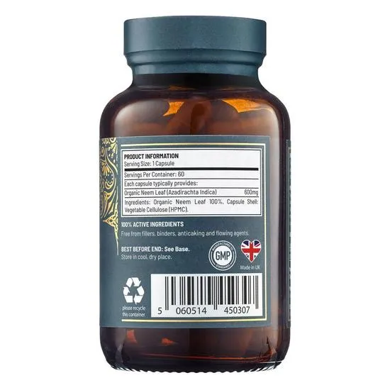 Ayurvediq Wellness Organic Neem Leaf Capsules 60 Capsules