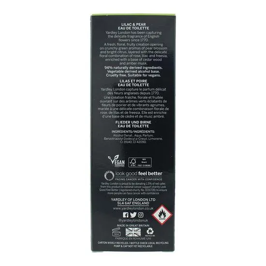 Yardley Lilac & Pear Eau De Toilette 125ml