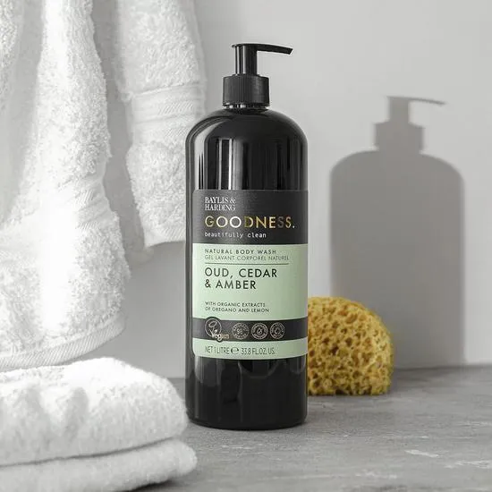 Baylis & Harding Goodness Oud Cedar & Amber Natural Body Wash 1000ml