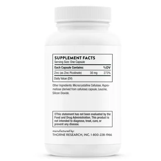 Thorne Zinc Picolinate 30mg Capsules 60 Capsules