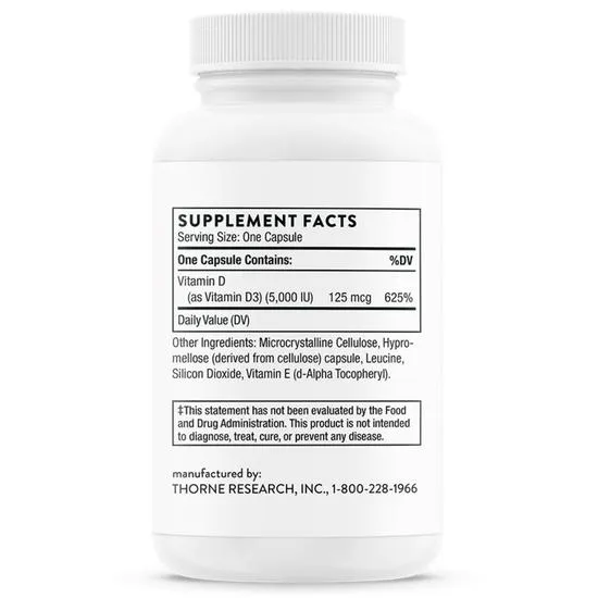 Thorne Vitamin D-5000 Capsules 60 Capsules