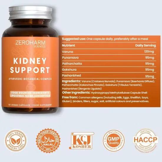 ZeroHarm Liposomal Kidney Support Capsules 60 Capsules
