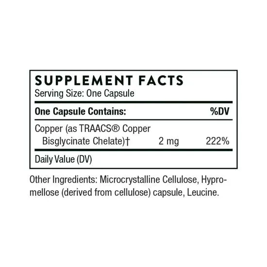 Thorne Copper Bisglycinate Capsules 60 Capsules