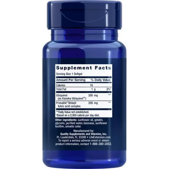 Life Extension Super Ubiquinol CoQ10 With Enhanced Mitochondrial Support 200mg Softgels 30 Softgels