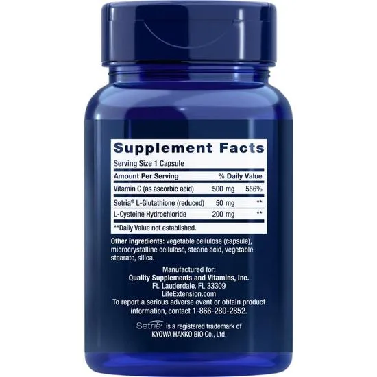 Life Extension Glutathione Cysteine & C Vegicaps 100 Vegicaps
