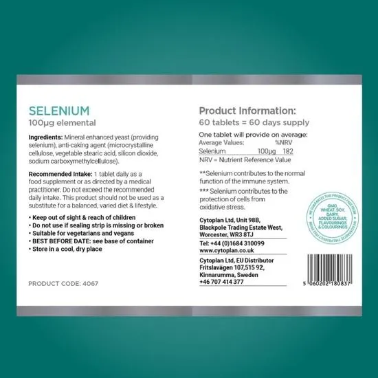 Cytoplan Selenium 100ug Tablets 60 Tablets