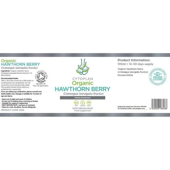Cytoplan Organic Hawthorn Berry Tincture 100ml
