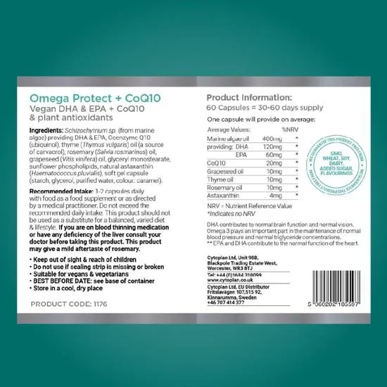 Cytoplan OmegaProtect+CoQ10 Capsules 60 Capsules