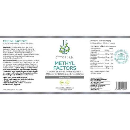Cytoplan Methyl Factors Capsules 60 Capsules