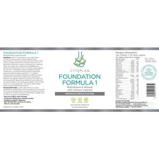 Cytoplan Foundation Formula 1 Tablets 120 Tablets