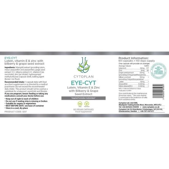 Cytoplan Eye-CYT Capsules 60 Capsules