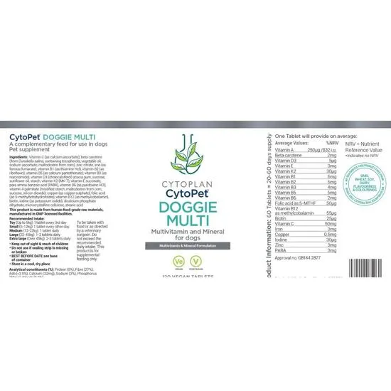 Cytoplan CytoPet Doggie Multi Tablets 60 Tablets