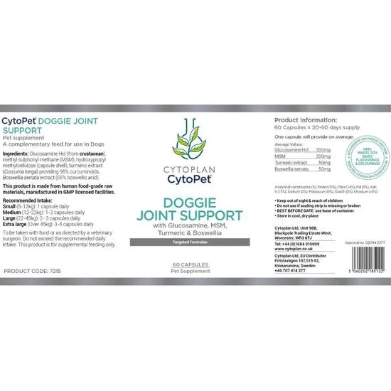 Cytoplan CytoPet Doggie Joint Health Capsules 60 Capsules