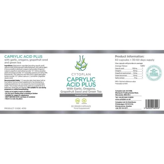 Cytoplan Caprylic Acid Plus Capsules 60 Capsules