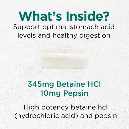 Cytoplan Betaine & Pepsin 345mg/10mg Capsules 60 Capsules