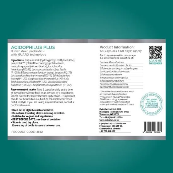 Cytoplan Acidophilus Plus With GUARD Capsules 30 Capsules