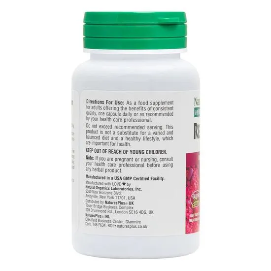 Nature's Plus Herbal Actives Red Yeast Rice 600mg Vegicaps 60 Vegicaps