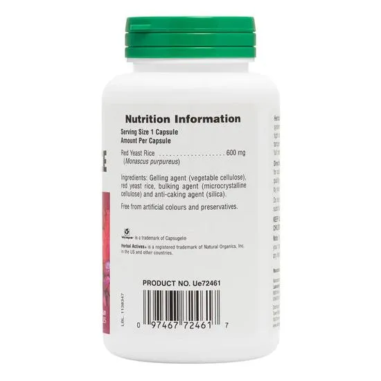 Nature's Plus Herbal Actives Red Yeast Rice 600mg Vegicaps 60 Vegicaps